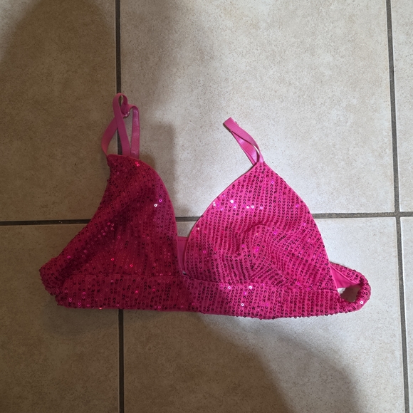 Sequin Wide-Leg Pants Set in Hot Pink - Women - Picture 2 of 6